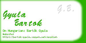 gyula bartok business card