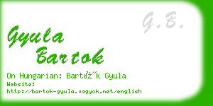 gyula bartok business card